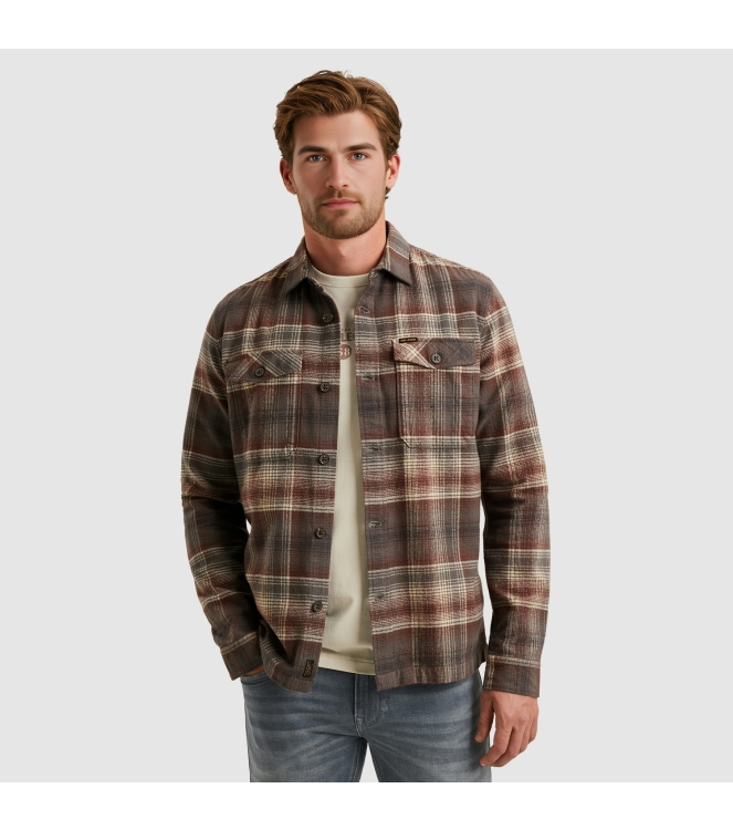 PME Legend LONG SLEEVE SHIRT Brushed Grindle 8203 Marron