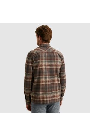 PME Legend LONG SLEEVE SHIRT Brushed Grindle 8203 Marron