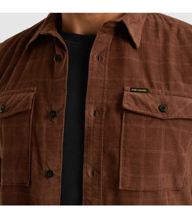 PME Legend LONG SLEEVE SHIRT Fine Corduroy 8203 Marron