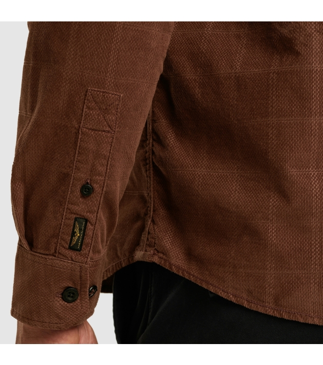 PME Legend LONG SLEEVE SHIRT Fine Corduroy 8203 Marron