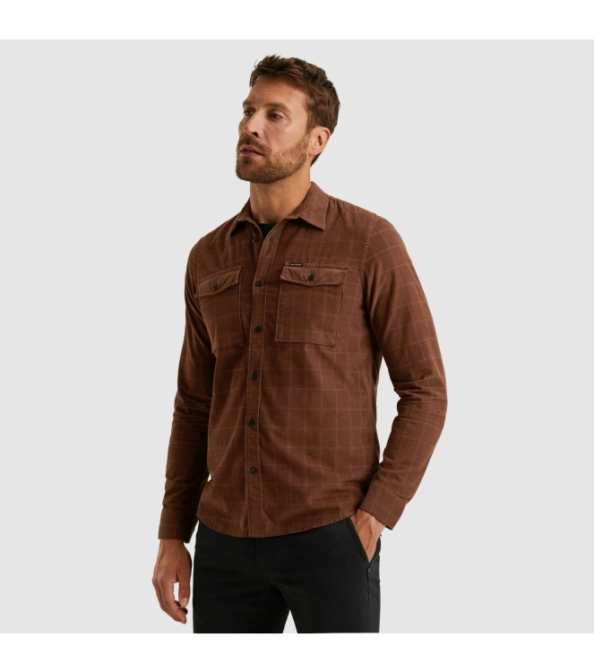 PME Legend LONG SLEEVE SHIRT Fine Corduroy 8203 Marron