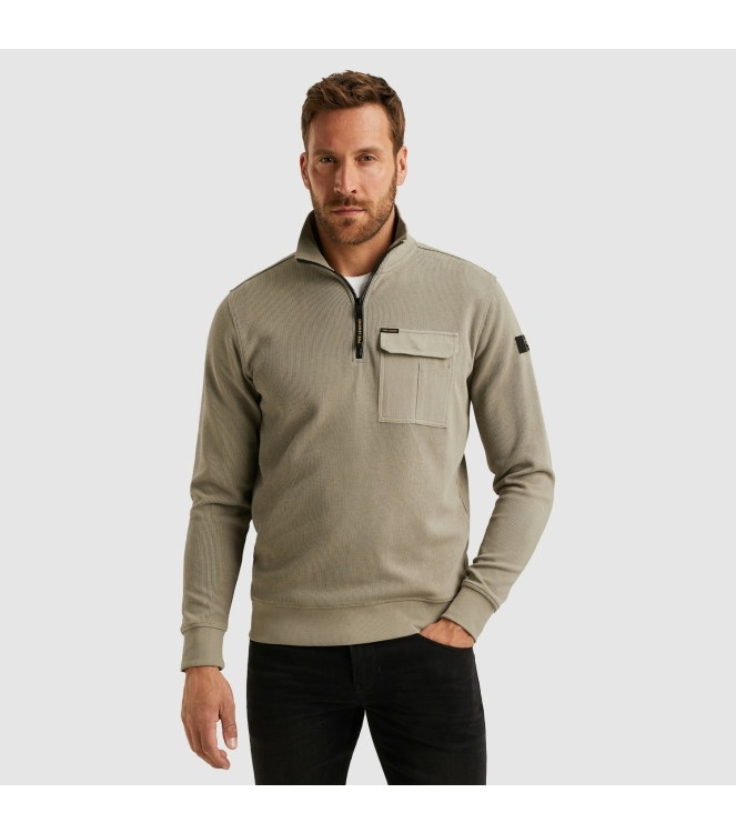 PME Legend Half zip collar knit look jersey 8011 Seneca rock