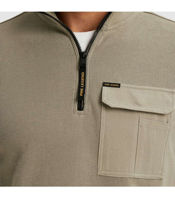 PME Legend Half zip collar knit look jersey 8011 Seneca rock