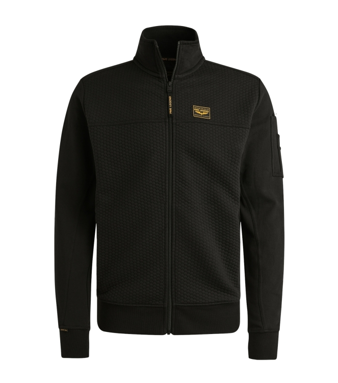 PME Legend Zip jacket jacquard interlock swea 999 Black