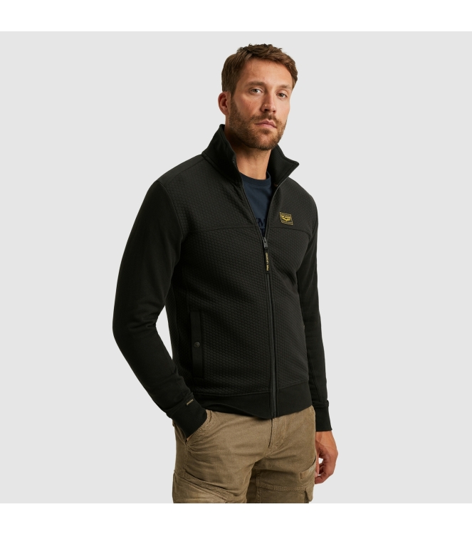 PME Legend Zip jacket jacquard interlock swea 999 Black