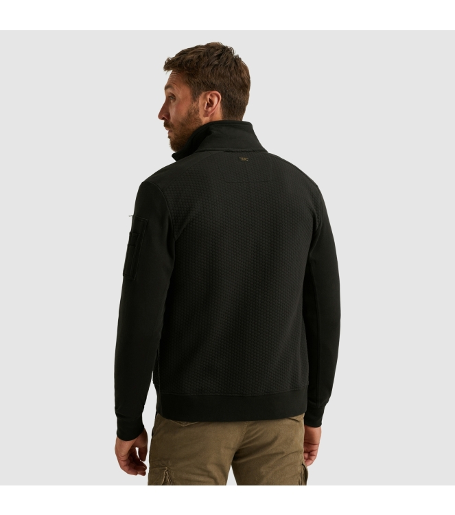 PME Legend Zip jacket jacquard interlock swea 999 Black