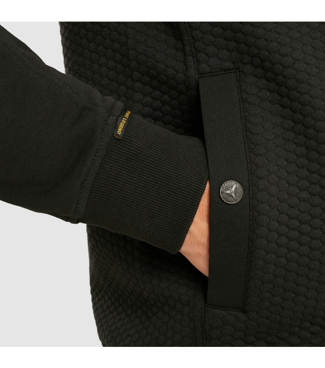 PME Legend Zip jacket jacquard interlock swea 999 Black