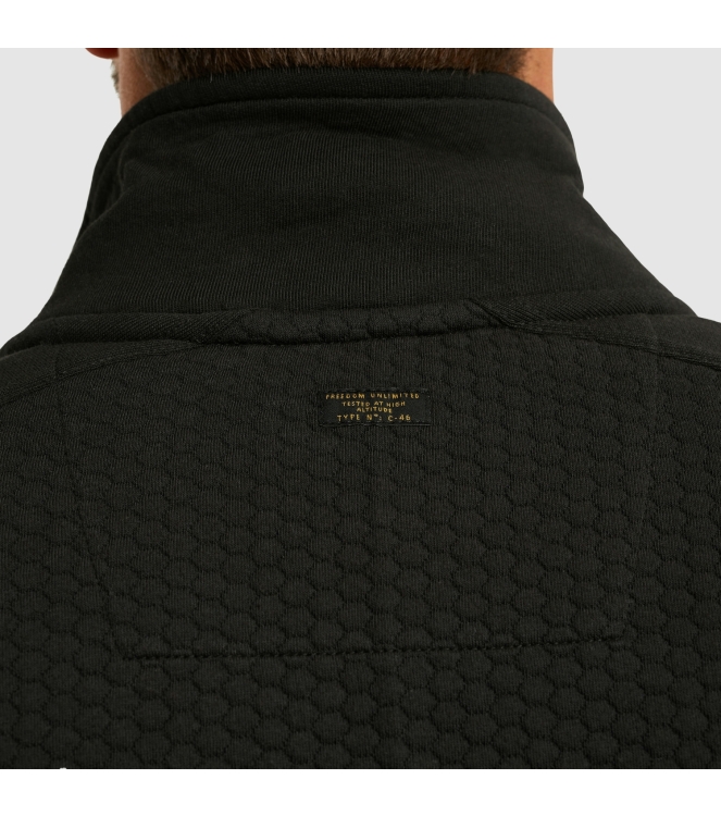 PME Legend Zip jacket jacquard interlock swea 999 Black