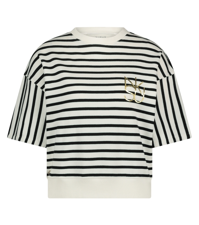 NUKUS Lotte Pullover Stripe 219 offwhite/navy