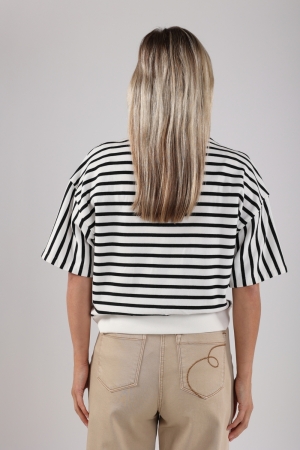 NUKUS Lotte Pullover Stripe 219 offwhite/navy