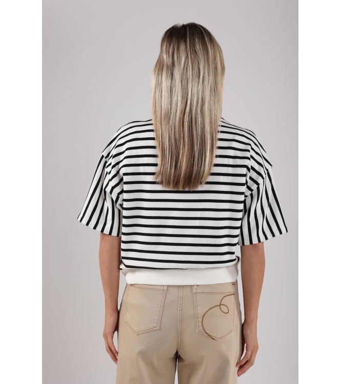 NUKUS Lotte Pullover Stripe 219 offwhite/navy