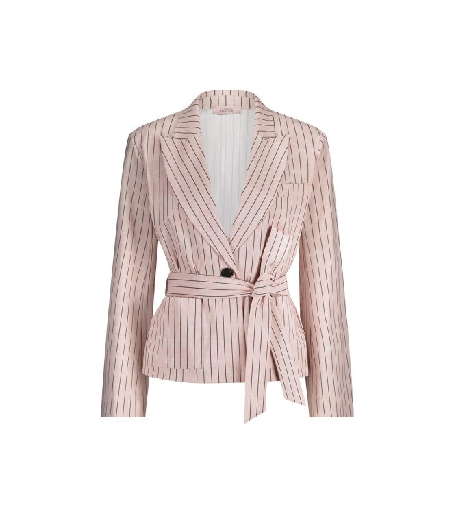 Studio Anneloes Lette pinstripe blazer 1969 pale pink/dark blue