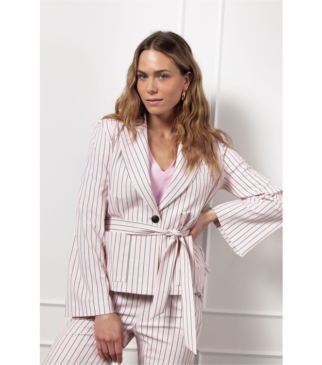 Studio Anneloes Lette pinstripe blazer 1969 pale pink/dark blue