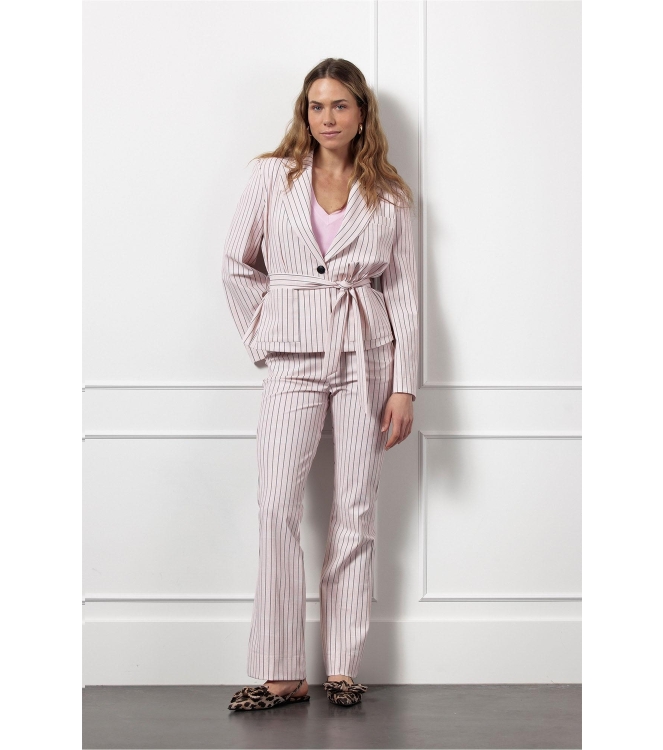 Studio Anneloes Lette pinstripe blazer 1969 pale pink/dark blue