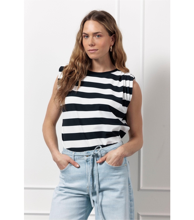 Studio Anneloes Leona stripe top 6911 dark blue/off white