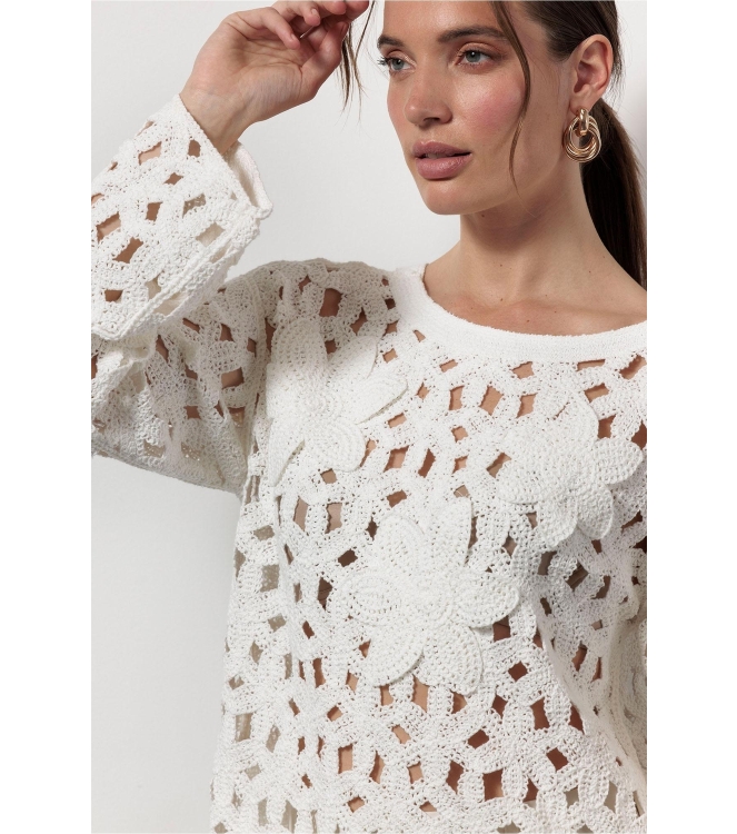 Studio Anneloes Amarey flower pullover 1100 off white