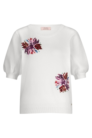 Studio Anneloes Omira flower pullover 1100 off white