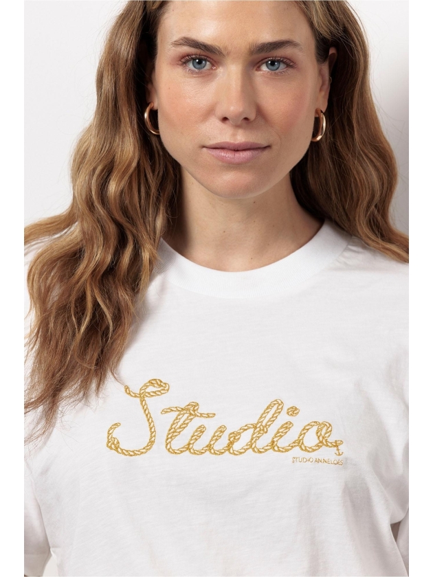 Studio Anneloes Klaske rope tshirt 1100 off white