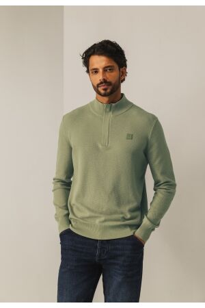 State of Art Pullover Sportzip Pl 3800 Olijfgroen