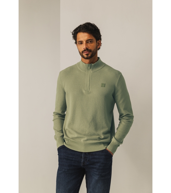 State of Art Pullover Sportzip Pl 3800 Olijfgroen