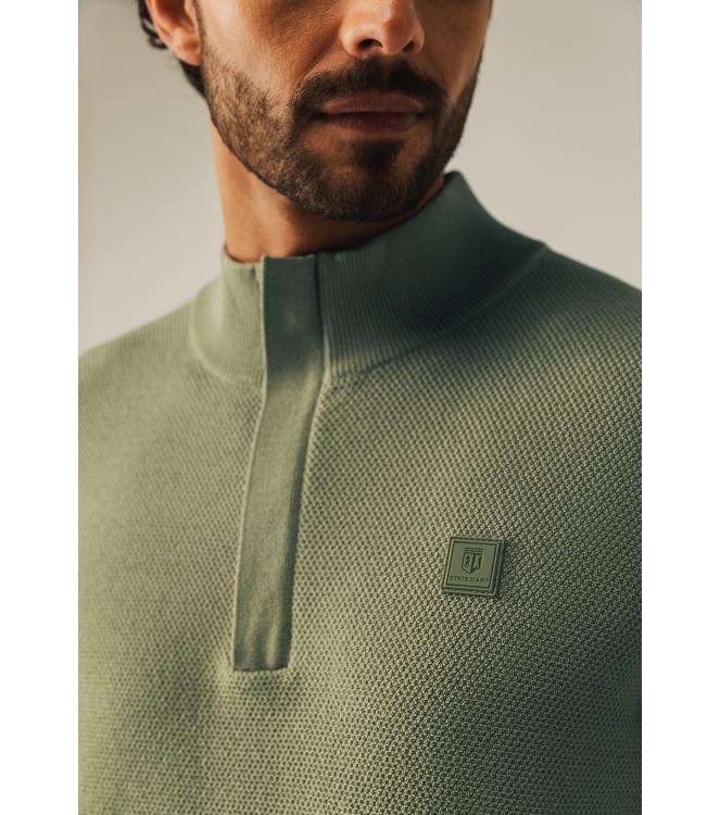 State of Art Pullover Sportzip Pl 3800 Olijfgroen