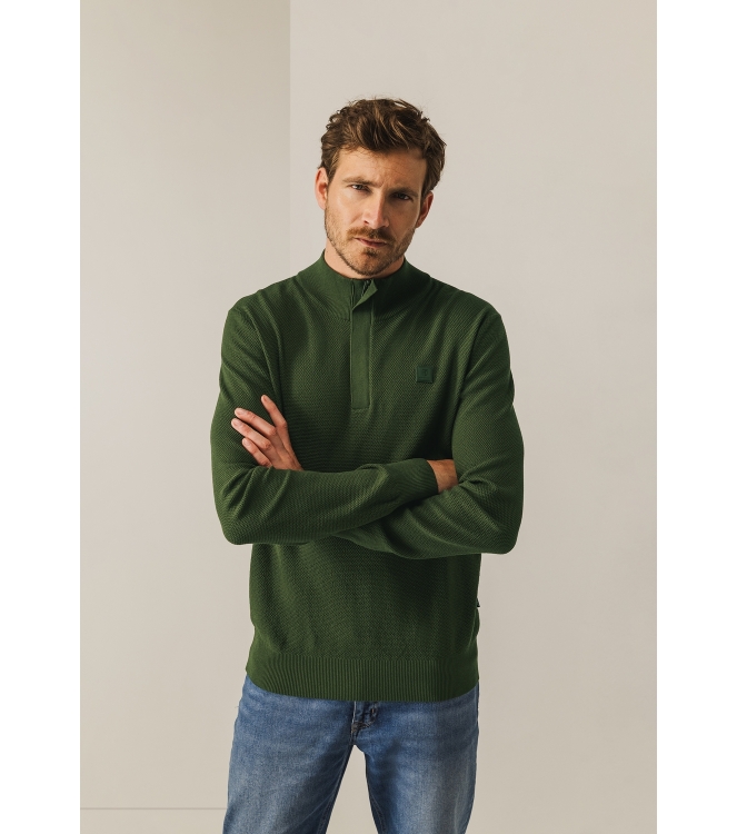 State of Art Pullover Sportzip Pl 3700 Mosgroen