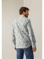 State of Art Shirt LS Print Popli 3857 Olijfgroen
