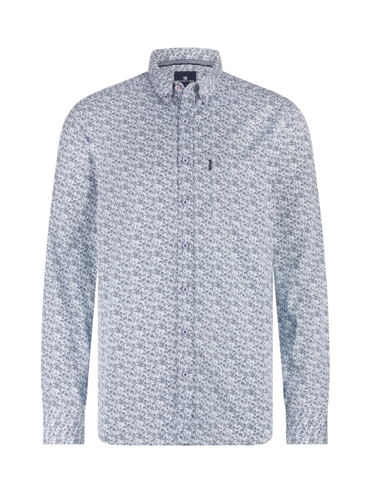 State of Art Shirt LS Print - Pop 5711 Kobalt