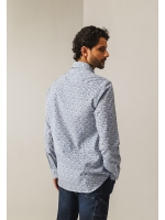 State of Art Shirt LS Print - Pop 5711 Kobalt