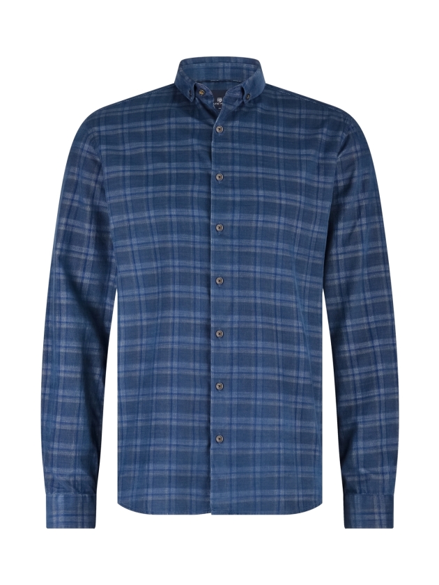 State of Art Shirt LS Checked Y/D 5758 kobalt