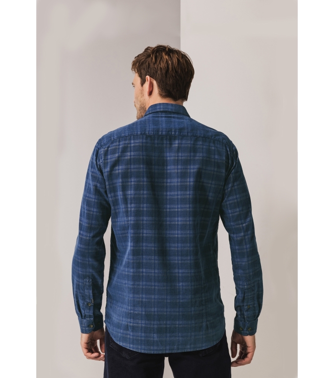 State of Art Shirt LS Checked Y/D 5758 kobalt