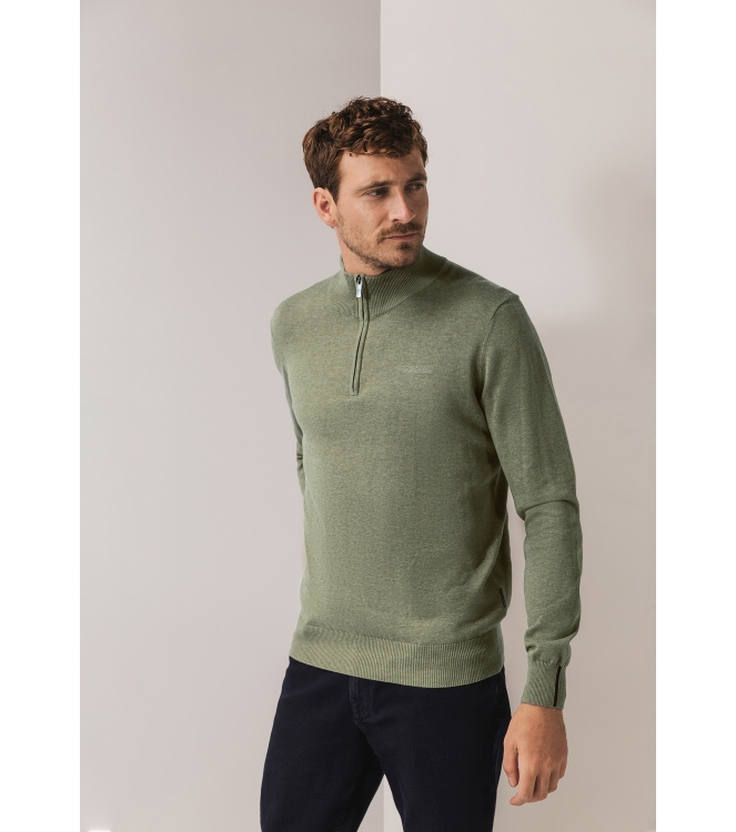State of Art Pullover Sportzip Pl 3800 Olijfgroen