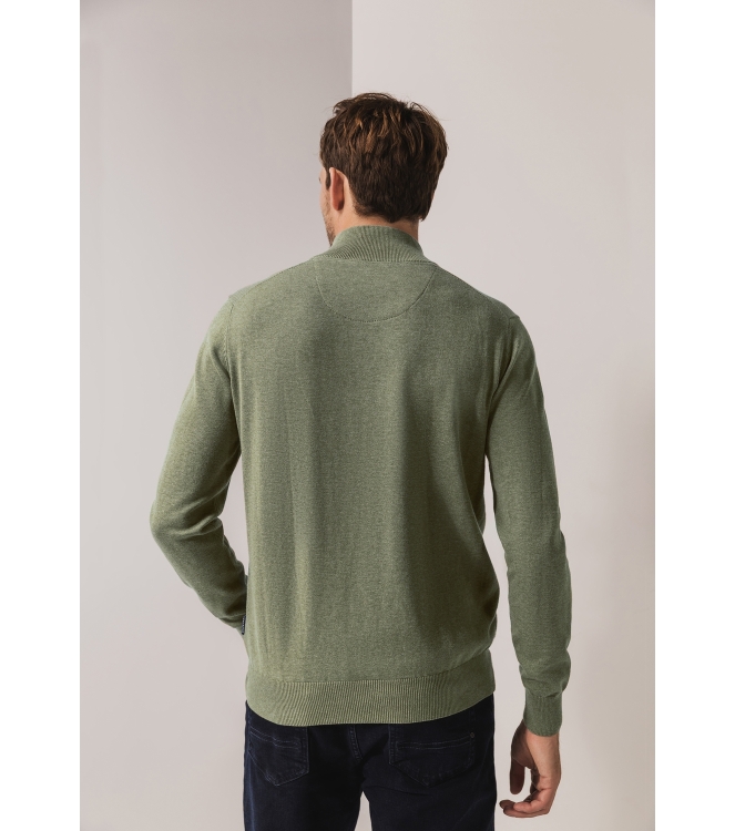 State of Art Pullover Sportzip Pl 3800 Olijfgroen
