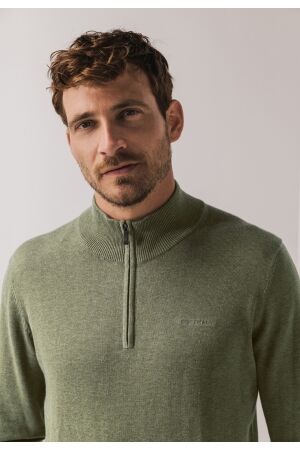State of Art Pullover Sportzip Pl 3800 Olijfgroen