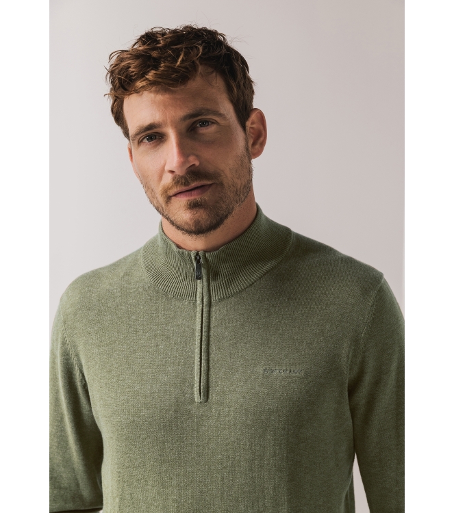 State of Art Pullover Sportzip Pl 3800 Olijfgroen