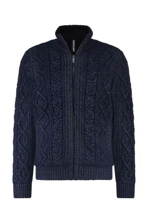 State of Art Cardigan Plain - Zip 5957 Donkerblauw