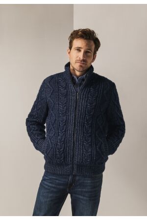 State of Art Cardigan Plain - Zip 5957 Donkerblauw