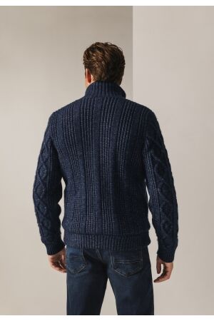 State of Art Cardigan Plain - Zip 5957 Donkerblauw