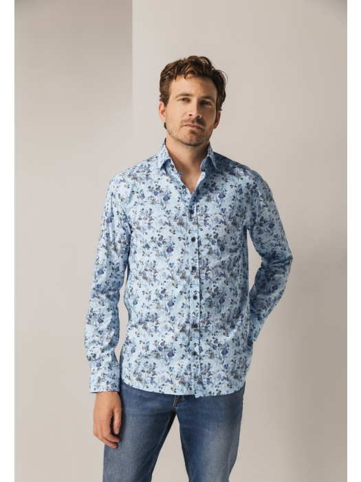 State of Art Shirt LS Print Popli 5683 Grijsblauw