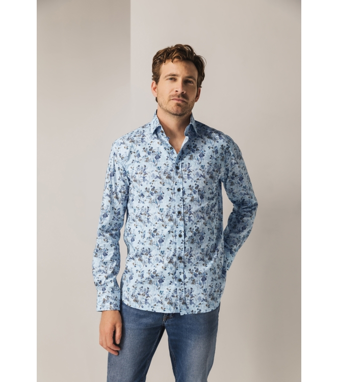 State of Art Shirt LS Print Popli 5683 Grijsblauw