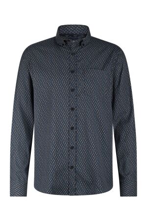 State of Art Shirt LS Print - Pop 5956 Donkerblauw
