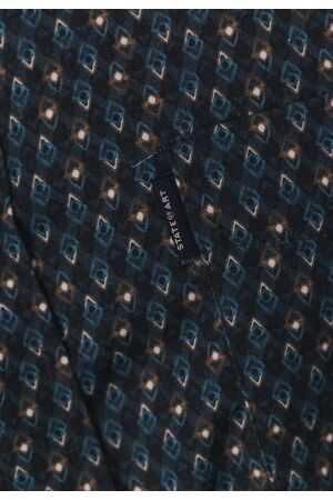 State of Art Shirt LS Print - Pop 5956 Donkerblauw
