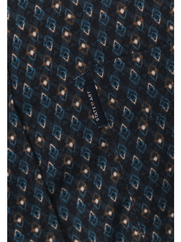 State of Art Shirt LS Print - Pop 5956 Donkerblauw