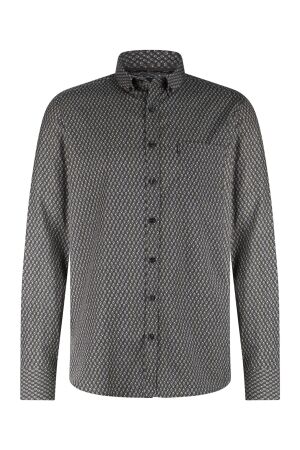 State of Art Shirt LS Print - Pop 9883 Donkerantraciet