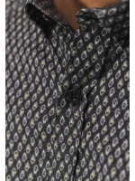 State of Art Shirt LS Print - Pop 9883 Donkerantraciet