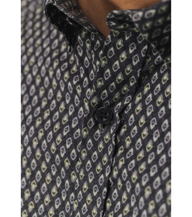 State of Art Shirt LS Print - Pop 9883 Donkerantraciet