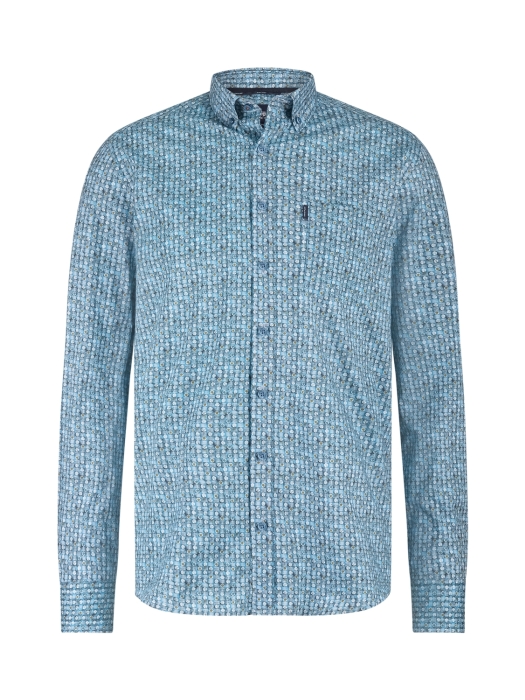 State of Art Shirt LS Print - Pop 5611 Grijsblauw