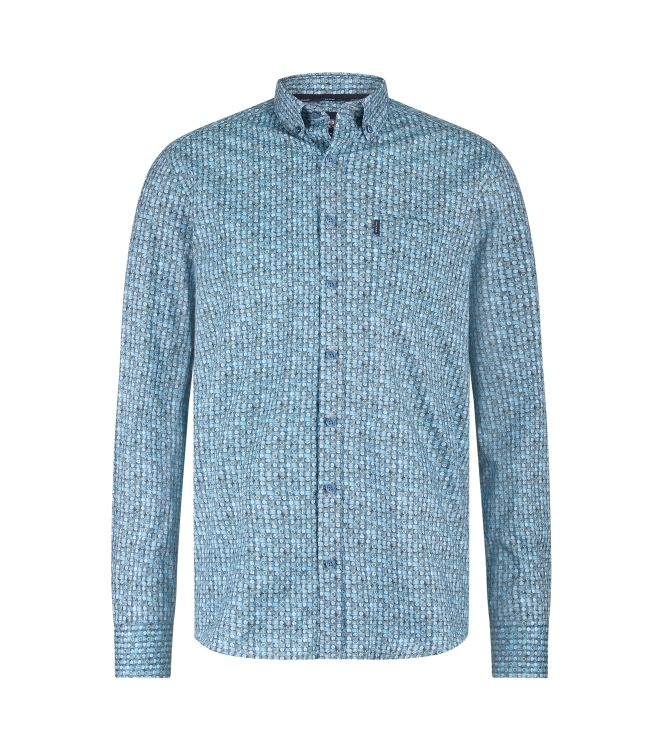 State of Art Shirt LS Print - Pop 5611 Grijsblauw