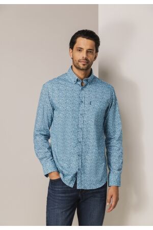 State of Art Shirt LS Print - Pop 5611 Grijsblauw