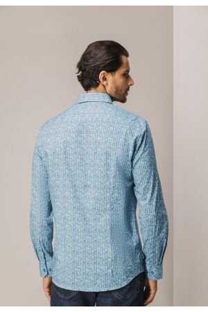 State of Art Shirt LS Print - Pop 5611 Grijsblauw